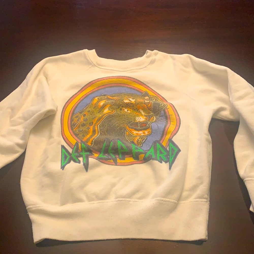Madeworn Def Leopard Shrunken Sweatshirt